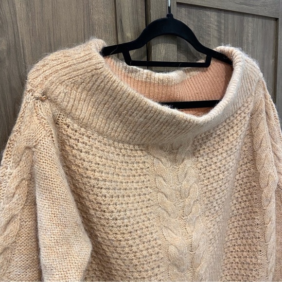 Anthropologie Sleeping On Snow Knit Off Shoulder Alpaca Blend Sweater Medium - Picture 4 of 13